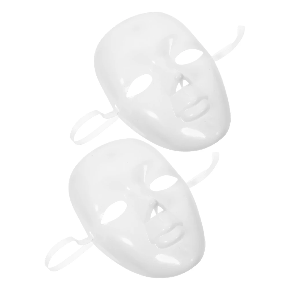 

2pcs DIY Hand Painted Masks Unpainted Blank White Masquerade Decor Party Adult Plastic Bulk Family Accessories
