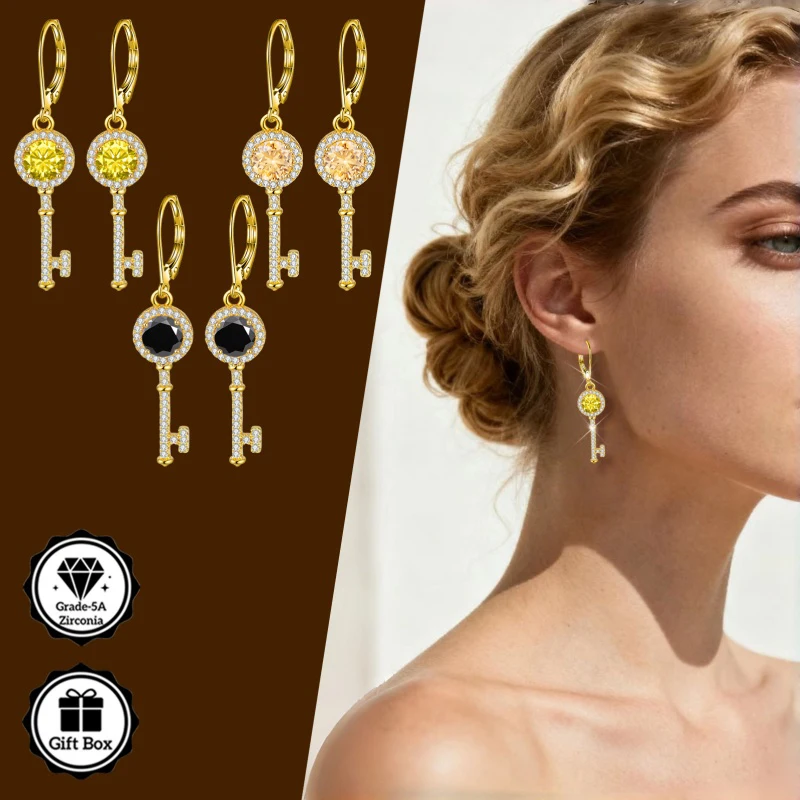 

LAMVOICE jewelry for women/earrings with 2 carat zirconia Hypoallergenic hook earring christmas gift for high quality jewelry