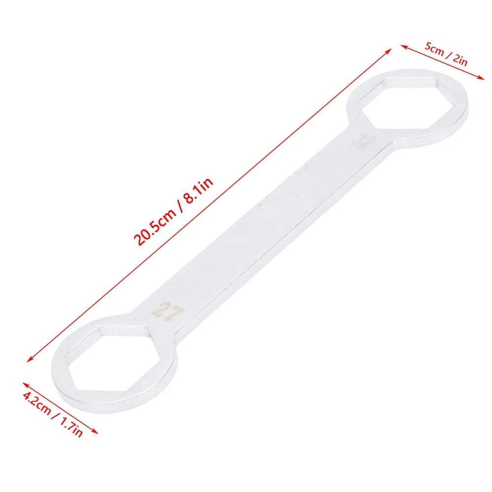 Dual Size Combo Axle Wrench 27mm x 32mm Universal Rear Front Axle Wrench Anti-Rust Hand Tool Wrench