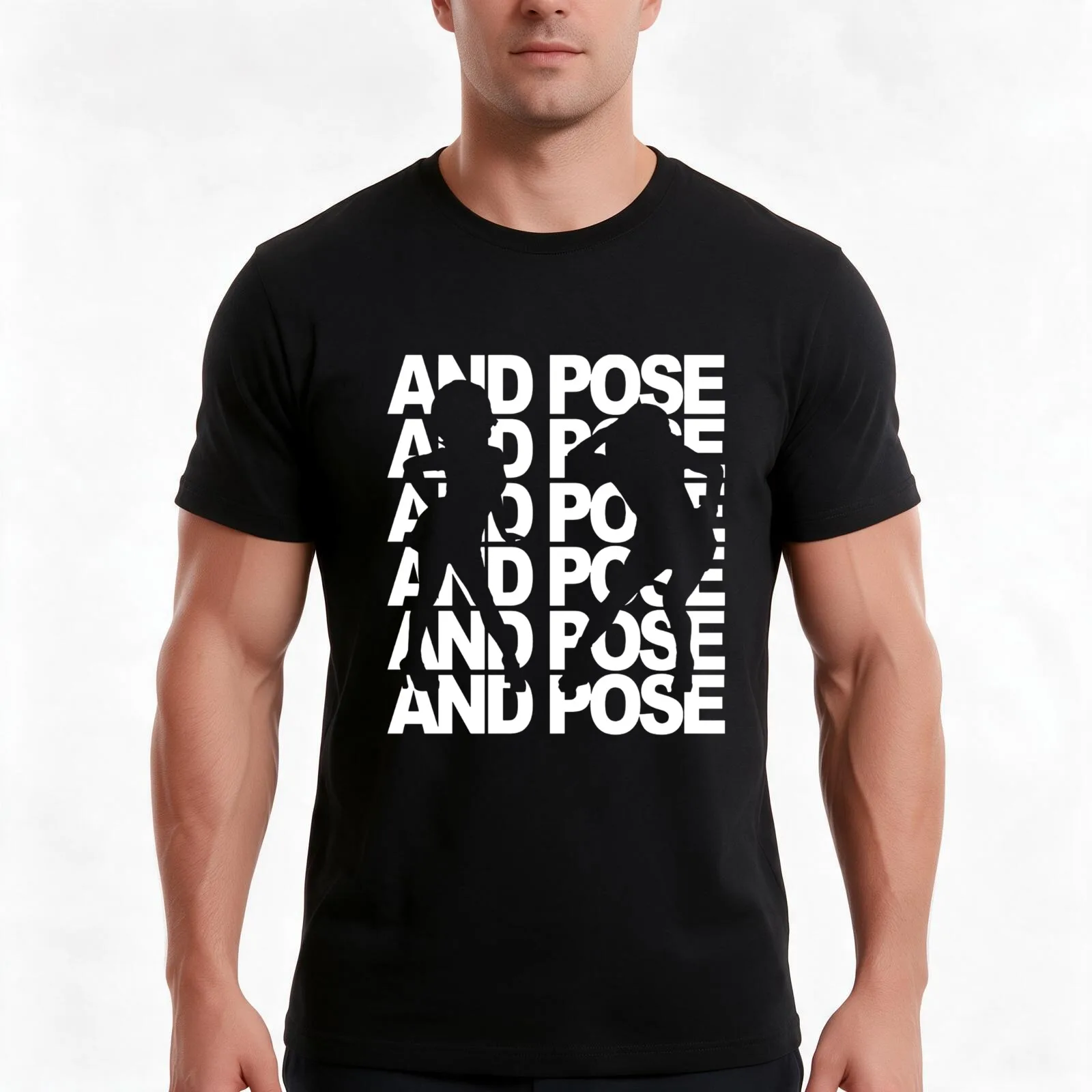 AND POSE T-Shirt, Summer Casual Cotton Tee, Oversized Streetwear Tops, Vintage Graphic Print, Loose Fit Short Sleeve
