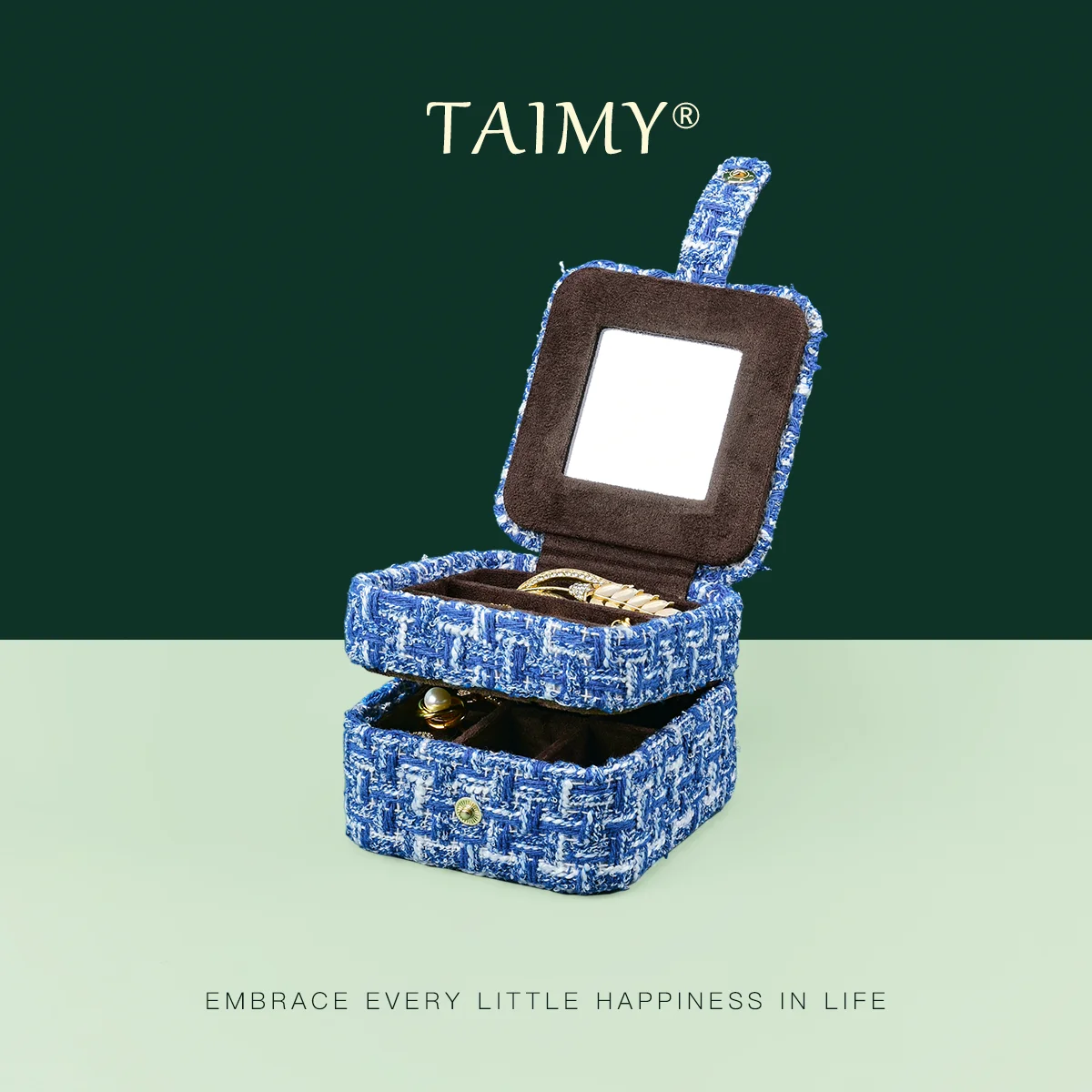 

TAIMY Kawaii Jewelry Box Plush Jewelry Storage Case Mini Double Layer Storage Box Personalized Gifts Women Jewelry Organizer