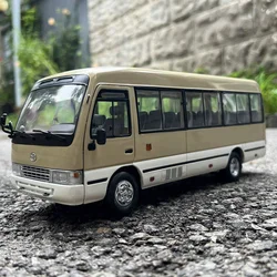 1:24 Coaster Alloy Bus Car Diecast Metal Toy Passenger Coach Vehicles Car Model Simulation Sound and Light Collection Kids Gifts