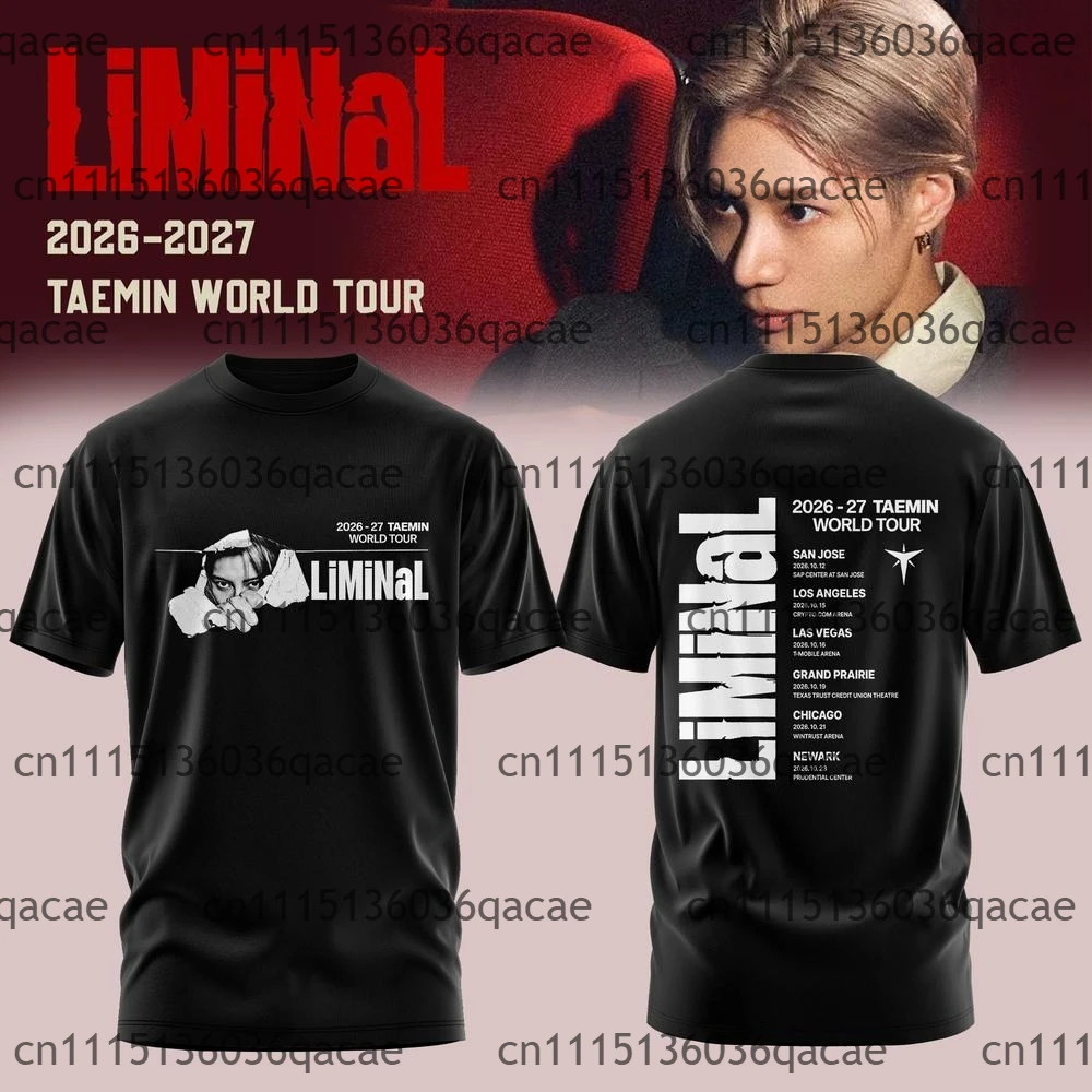 Taemin LiMiNaL World Tour 2026‑2027 Graphic T‑Shirt Unisex Summer Short Sleeve Kpop Concert Fan Vintage Casual Tops