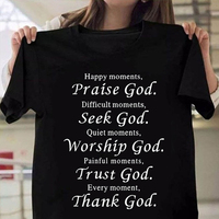 Thanks God Fashion Shirts for Men/Women; Christian Short Sleeve; Faith Shirts; God T-shirts; Unisex Jesus Shirts; Gifts for Chri