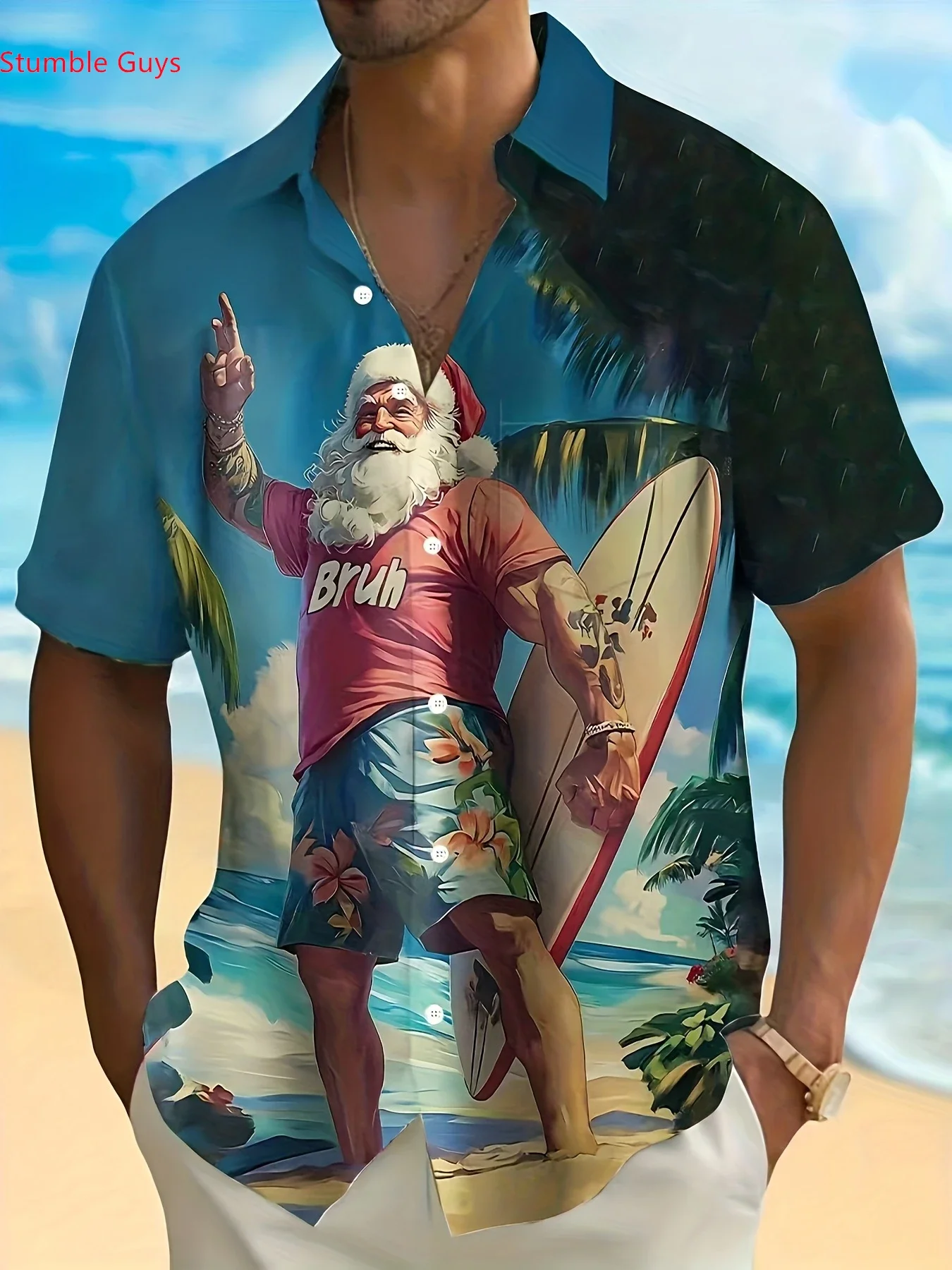 

Men's Casual Breathable Shirt SummerMan Women Short Sleeve Hawaiian Fashion Print Lightweight Beach Party Tops