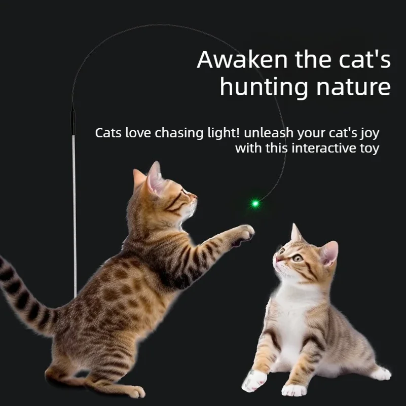 LED Interactive Cat Teaser Wand Funny Cat Stick Toys Pet Boredom Relief Toys for Cats Cat Wand Toy Pet Supplies gallery 1