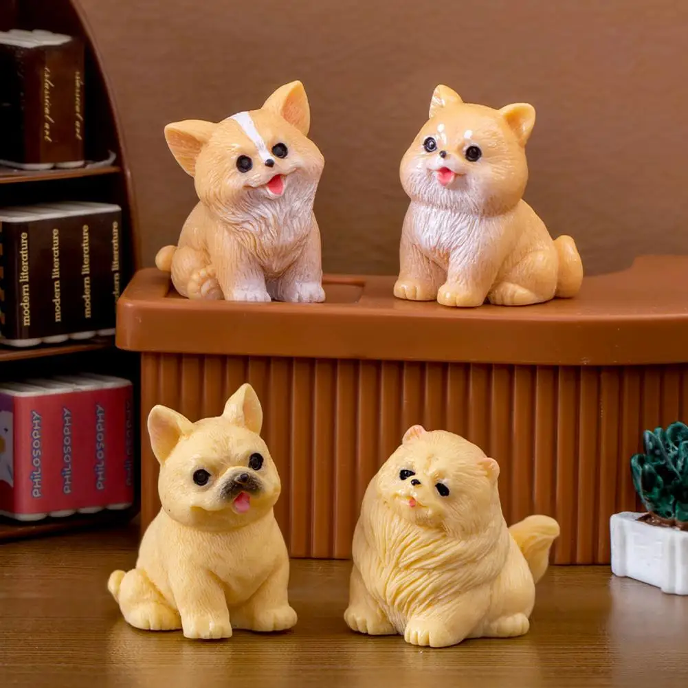 Collectible Dog Figures for Decoration Cute Dog Figurines Set Miniature Resin Models for Desktop Car for Micro for Kids for Kids