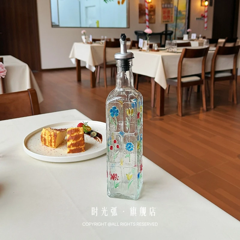 LMM pressing glass seasoning sub-packaging kitchen multi-functional transparent soy sauce bottle