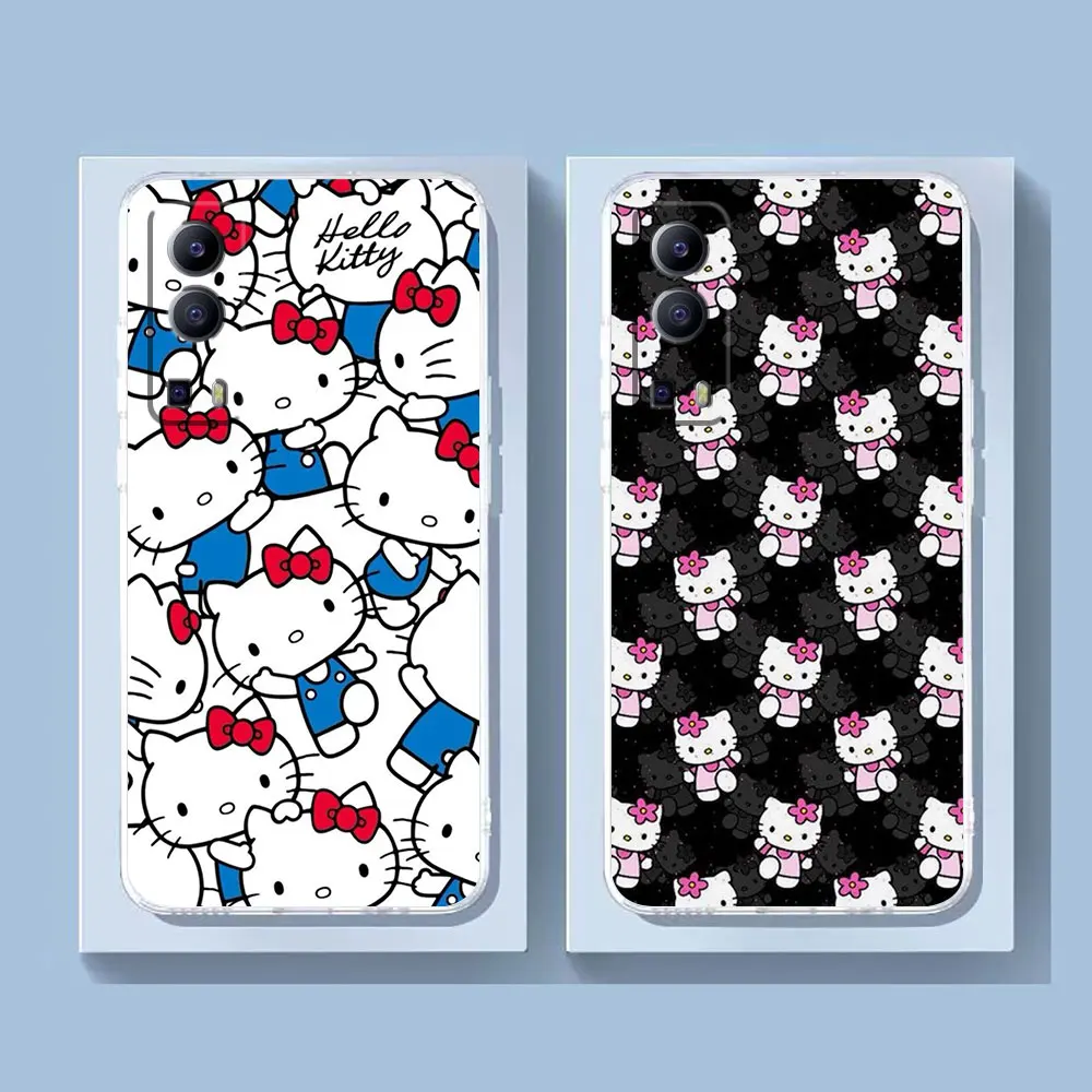 

Clear Phone Case For VIVO Y30 Y32 Y33S Y50 Y51 Y52S Y53S Y55S Y76 Y78 V20 V21 V23 V25 5G 4G Case Anime Cute Hello K-Kitty Cat