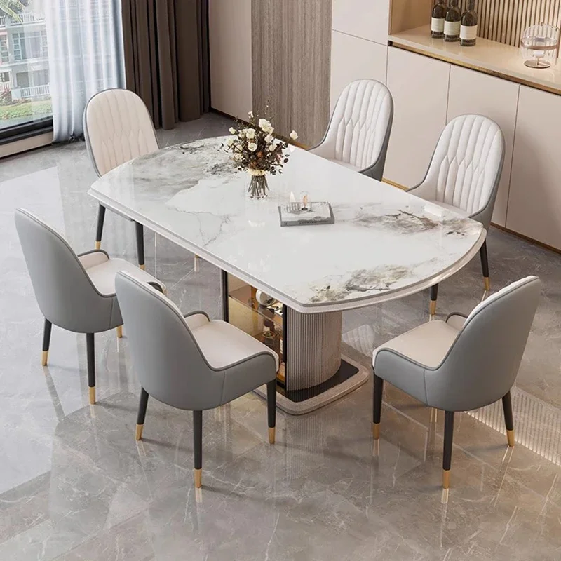 Kitchen Furniture Restaurant Dinning Tables Sets Home Light Luxury Wooden Dinner Kitcjen Dining Salon Furniture Room Garden