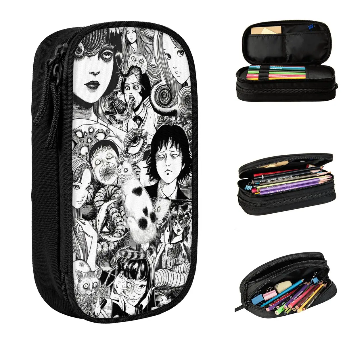 

Junji Ito Japanese Anime Pencil Case Students Aesthetic Pencil Pouch Back To School Pencil Cases Stationery Birthday Present
