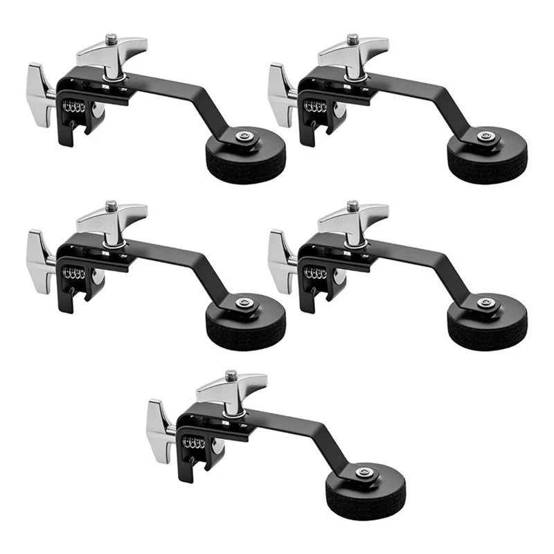 Clip-On Tone Control Mute For Snare, 5-Pack Metal Drum Dampers For Tom& Bass Drum