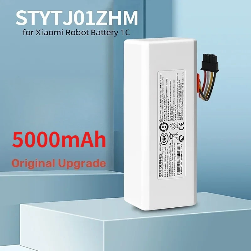 Original 14.4V 5000mAh Robot Vacuum Cleaner 1C Battery for Xiaomi Mijia 1C STYTJ01ZHM Robot Vacuum Mop Cleaner 18650 Batteries