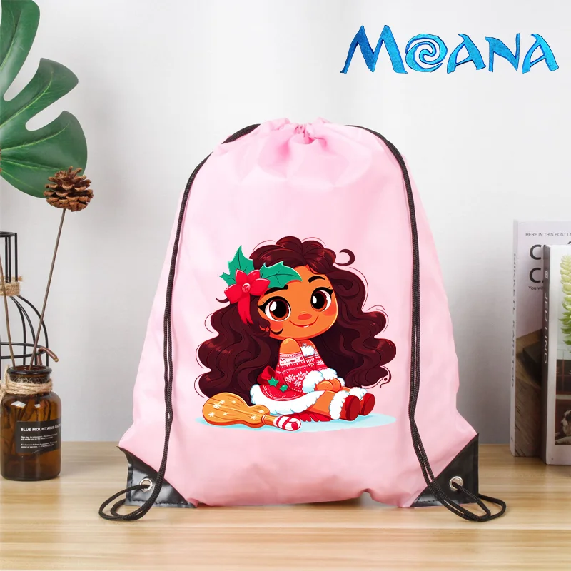 Moana telas no tejidas con cordón impermeable conveniente mochila de compras bolsa con estampado de dibujos animados bolso de gran capacidad bolsas de regalo