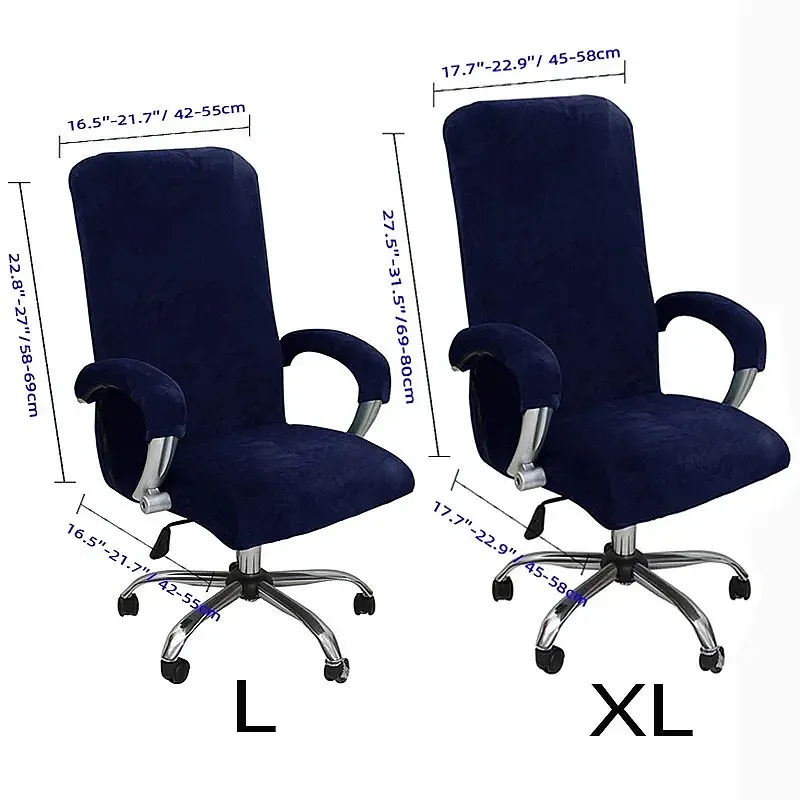 Office Chair Cover with Armrest Stretch Game Chair Protector Solid Color Elastic