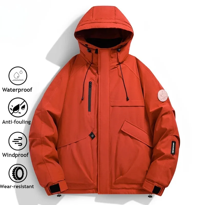 

Men's Winter Graphene Jacket Windproof Waterproof Thermal Coat Outdoor Hiking Fleece Lined Parka Cold Weather Tech