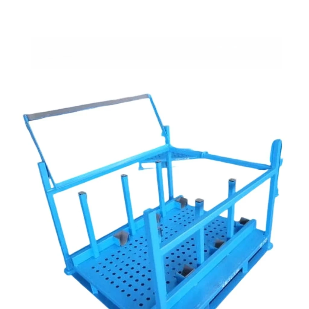 fo- Sturdy Steel Powder-coated Secure Transport Metal Car Parts Shipping Stacking Container%