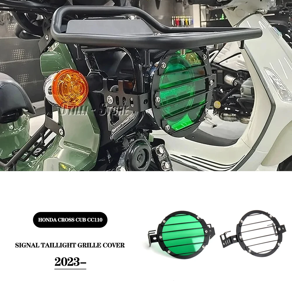 Motorcycle Black Headlight Turn Signal Taillight Grill Cover For Honda Cross Cub 110 CC110 Cub Indicator Lamp Protector