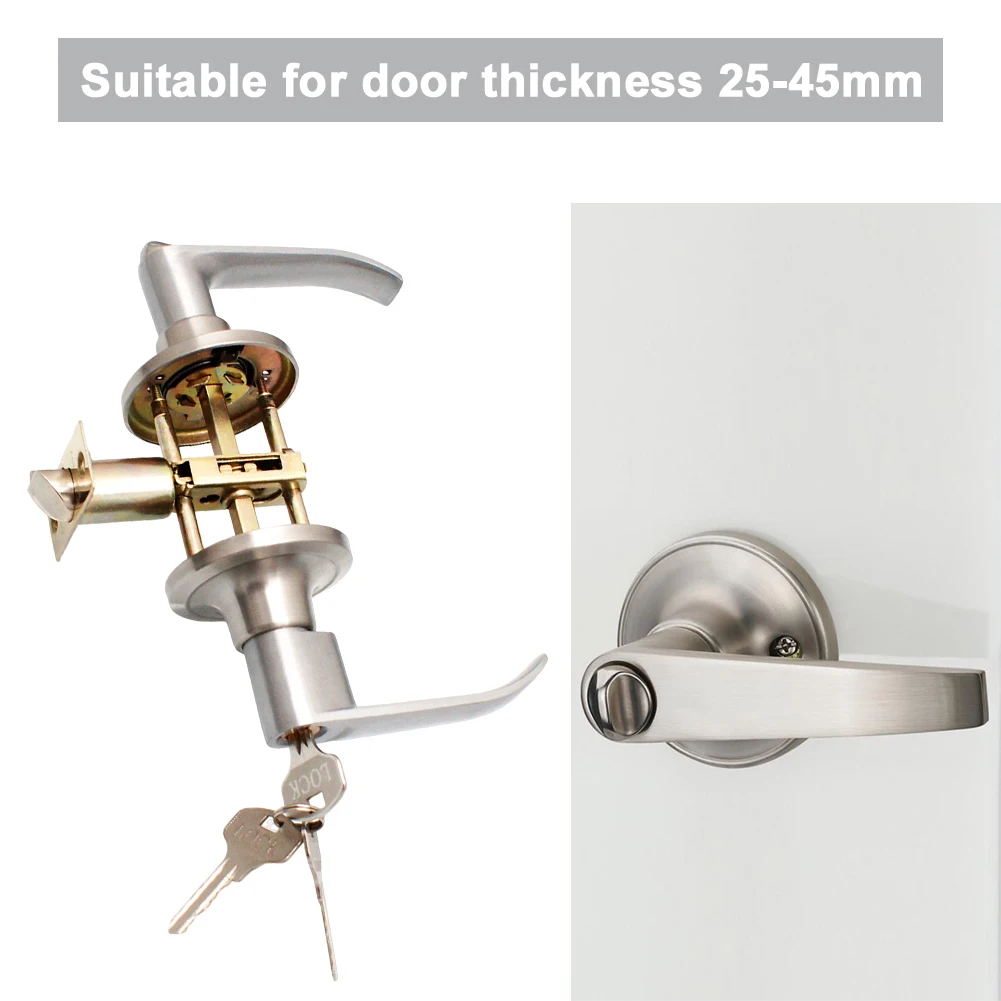 قفل رافعة الباب مع 3 مفاتيح قفل مقبض الباب مقابض باب المدخل استبدال مقبض الباب للباب الأمامي لغرفة النوم