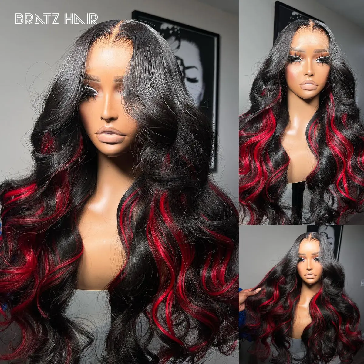 

Glueless Wig Highlight 99j Burgundy Body Wave Lace Front Wig Human Hair Pre Plucked 360 13x6 13x4 HD Lace Front Wigs for Woman