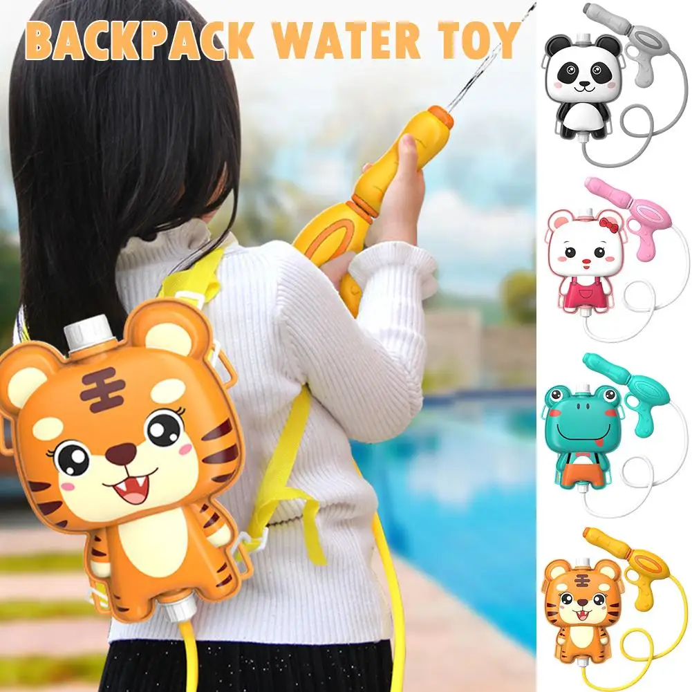 Children's Backpack Water Toy Pull-out Water Spray Burst Boy Summer Beach Water Toy Cartoon Animal Water Toys For Kids Gift I6Q2