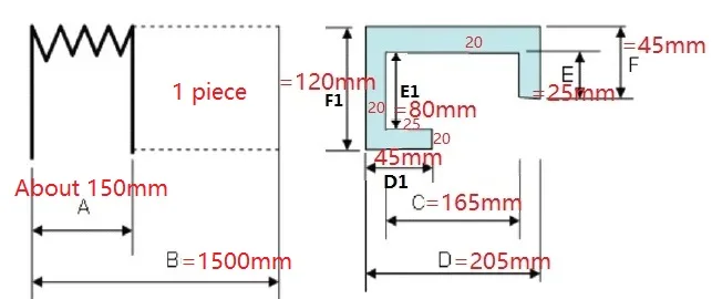 T11 Milling Machine Flexible Guard Dust Cloth Three-proof Cloth Protective Flat Accordion Bellows Cover,205mm x 120mm x 45mm