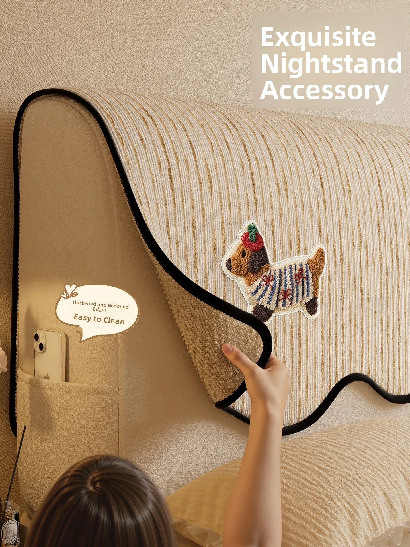 

Ele European Sle Bede Cover Dustproof Stain-resistant Scratch-Resistant Soft Cuioning Arc-aped Dust Protecti...