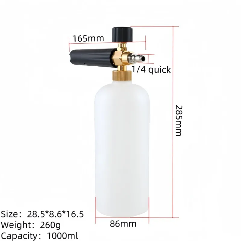 مسدس غسيل سيارات عالي الضغط على الطراز الساخن لعام 2025 مع مدفع فوم وفوهات-مسدس قصير من سبيكة متعددة الوظائف لتنظيف فعال