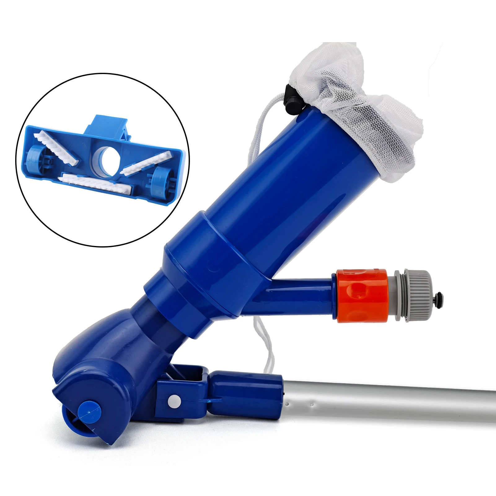 Pool Cleaning Collecting Container Swimming Pool Cleaning Kit Vacuum Cleaner Suction Head with Brushes Extendable Rod Mesh Bag