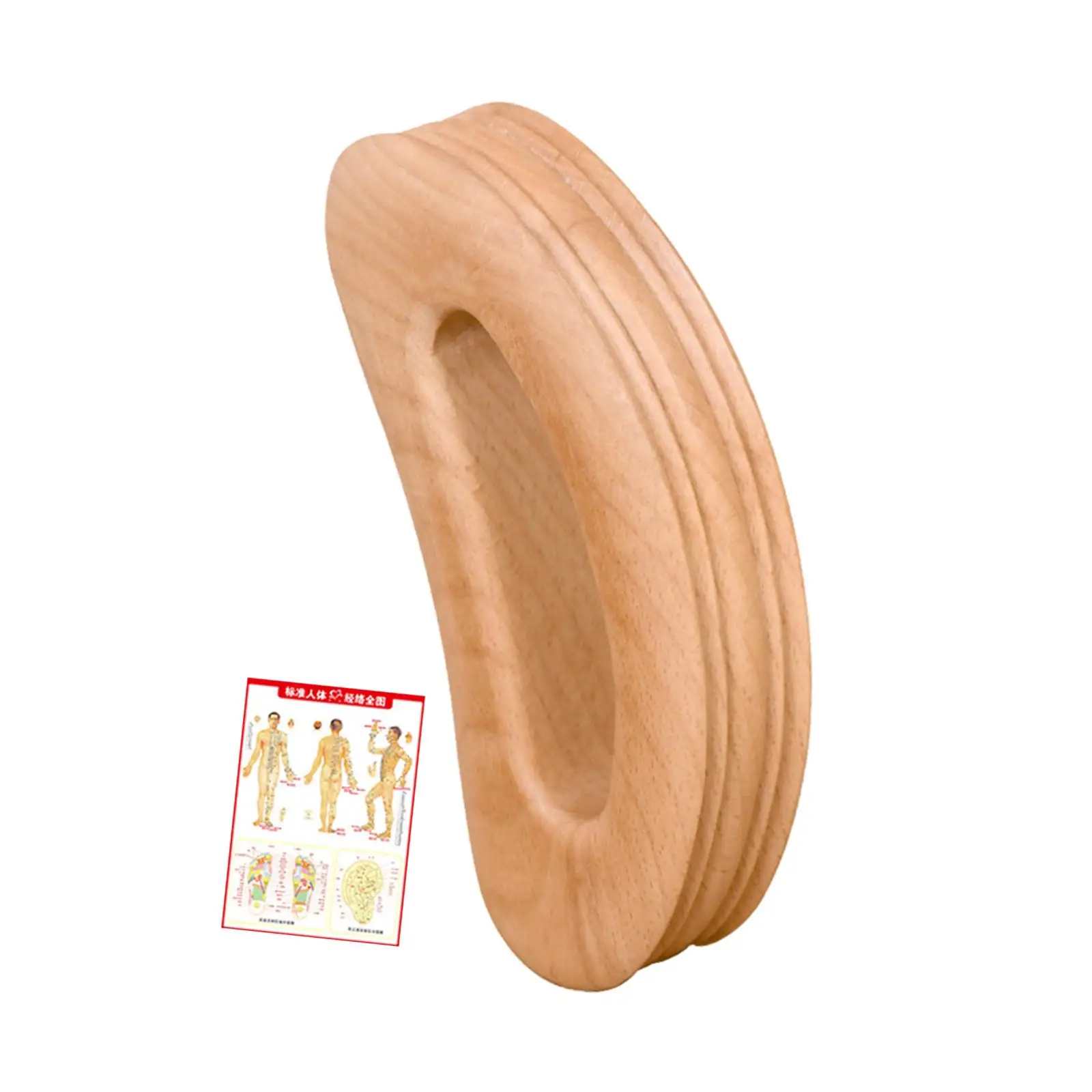 Handle Massage Board No Burr Home Travel Deep Groove Design Manual Professional Wood Scraping Board for Arm Waist Neck Leg Back