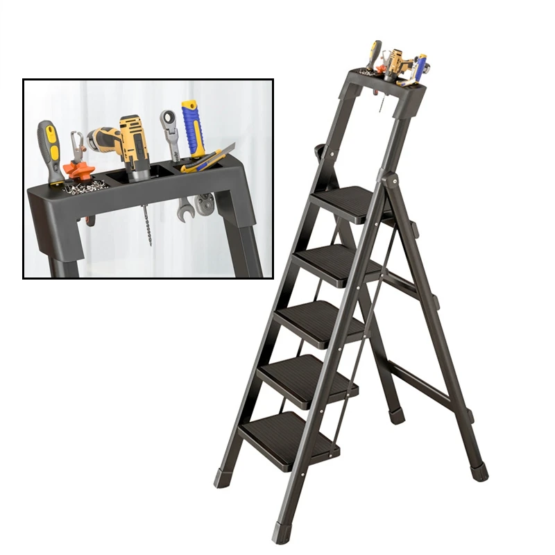 Home Folding Ladder 4 Step Ladders Thickened Stairs Kitchen Step Stools Indoor Climbing Ladder Multi-Function Herringbone Ladder