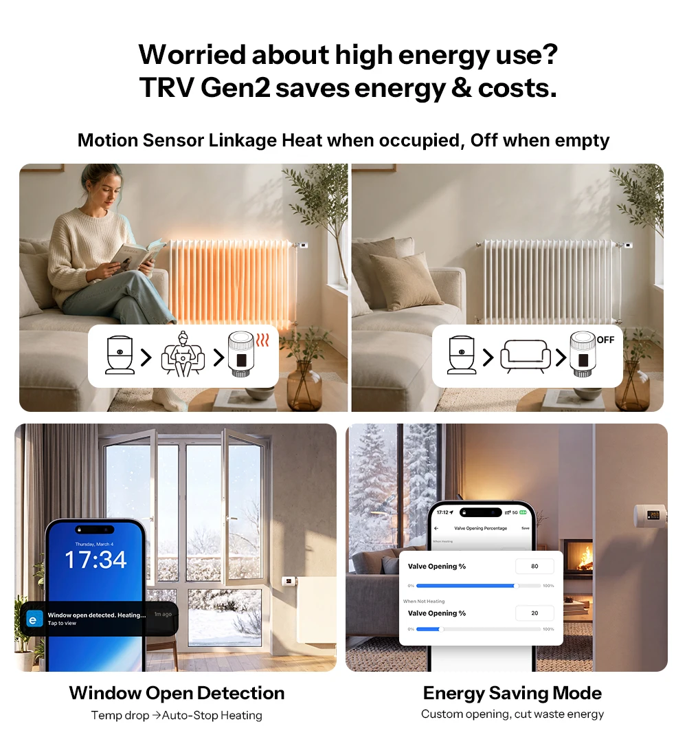 SONOFF TRV-ZBT Gen2 Zigbee Thermostatisches Heizkörperventil, Kompakter, Echtzeit-Temperatur, Präzise Temperaturregelung, Intelligente Zeitplanung – Detail 7
