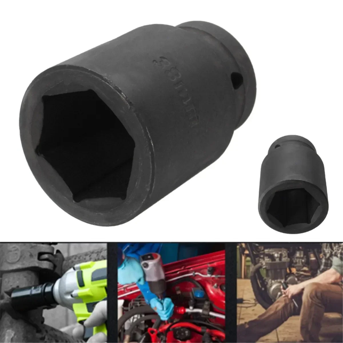 38mm 1 inch Drive Deep Impact Sockets Metric Air Pneumatic Socket Wrench Head 38mm Standard Durable Car Auto Truck Repair Tools