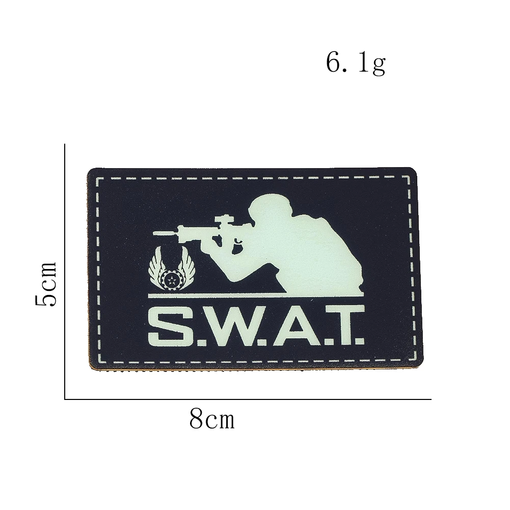 Glow in The Dark Swat Patch Luminous PVC Hook and Loop Tactical Military Combat Patches Emblem Badge for Backpack Vest Uniform view 6