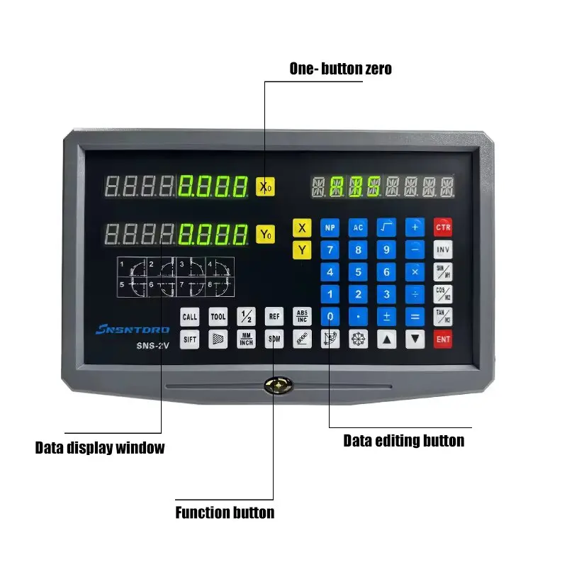 New Colour Panel SNS-2V 2-axis Universal Lathe Milling Machine DRO Digital Readout AC110V/220V Display FOR Linear Scale Encoder