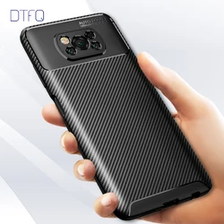 For POCO X3 Pro Case Soft Silicone Case for POCO X3 NFC Cover Funda Carbon Fiber Shockproof Case for POCO X3 POCO X3 Pro Case