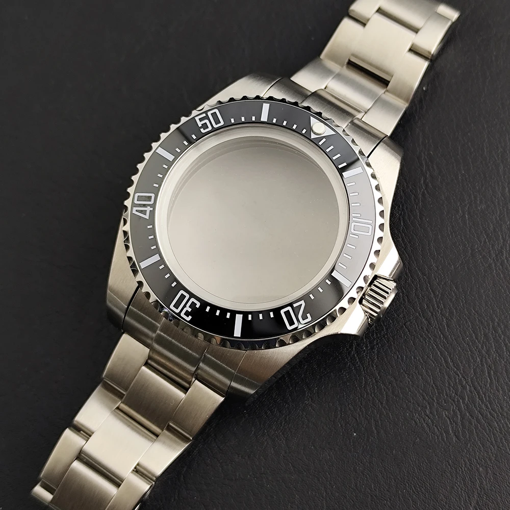 New NH35 Case 43mm Watch Men's Silvery Body Fit NH34 NH35 NH38 Movement Case Sapphire Glass Watch Box 28.5 Dial Sea Waterproof