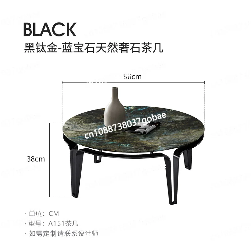 CX marble natural light luxury modern size round coffee table