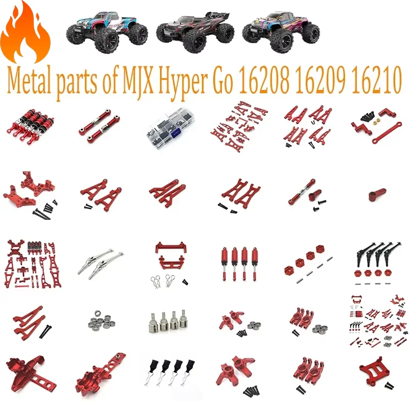 MJX Hyper Go 16208 16209 16210 sin escobillas 4WD 1:16RC modificación y actualización de coche Kit de Metal de aluminio piezas de engranaje de eje de transmisión