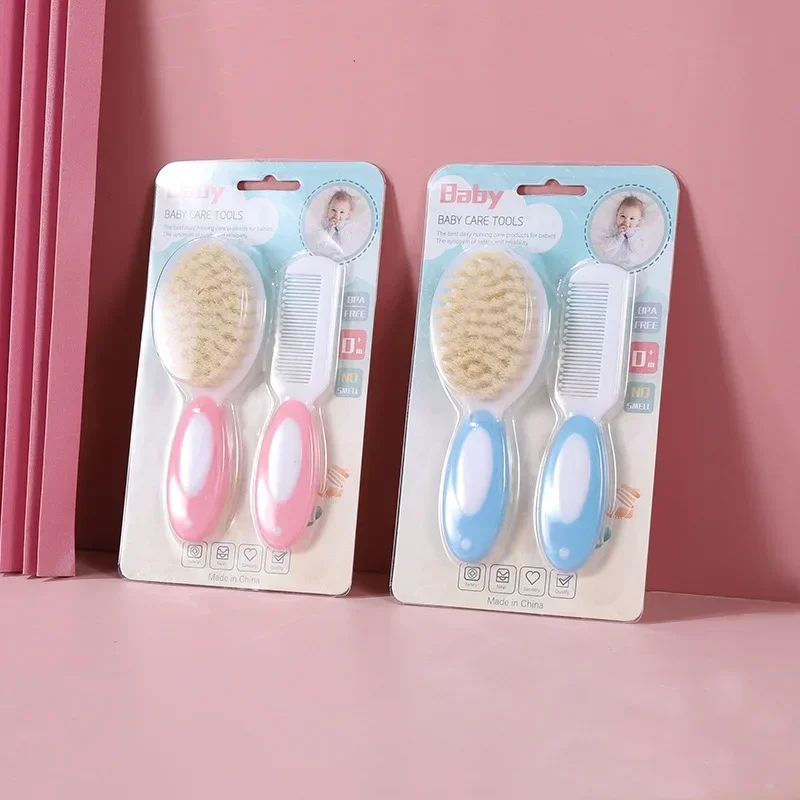 2Pcs/set Baby Untangling Hairbrush Comb Portable Newborn Infant Anti-screw Hair Edge Brush Scalp Massager for Kids Supplies