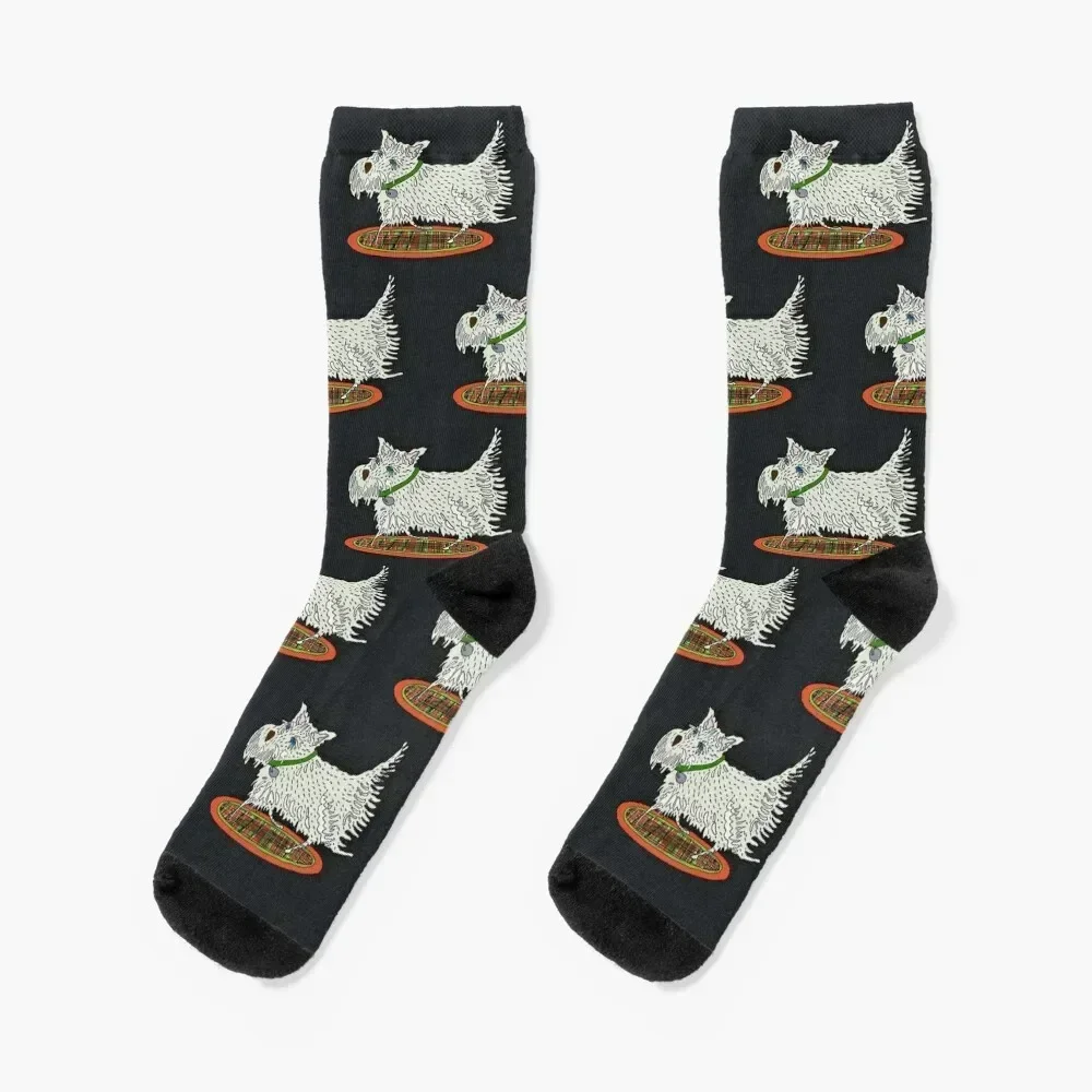 West Highland Socks floral colored loose Stockings Socks Men Women's