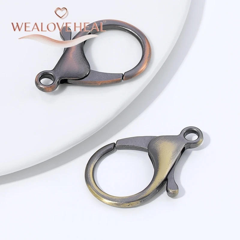 armband verschluss，34,5mm Antik-Bronze Messingbeschichteter Großer Karabinerhaken Endverbinder DIY Schmuckzubehör für Armband- und Halsketten-Herstellung – Detail 19