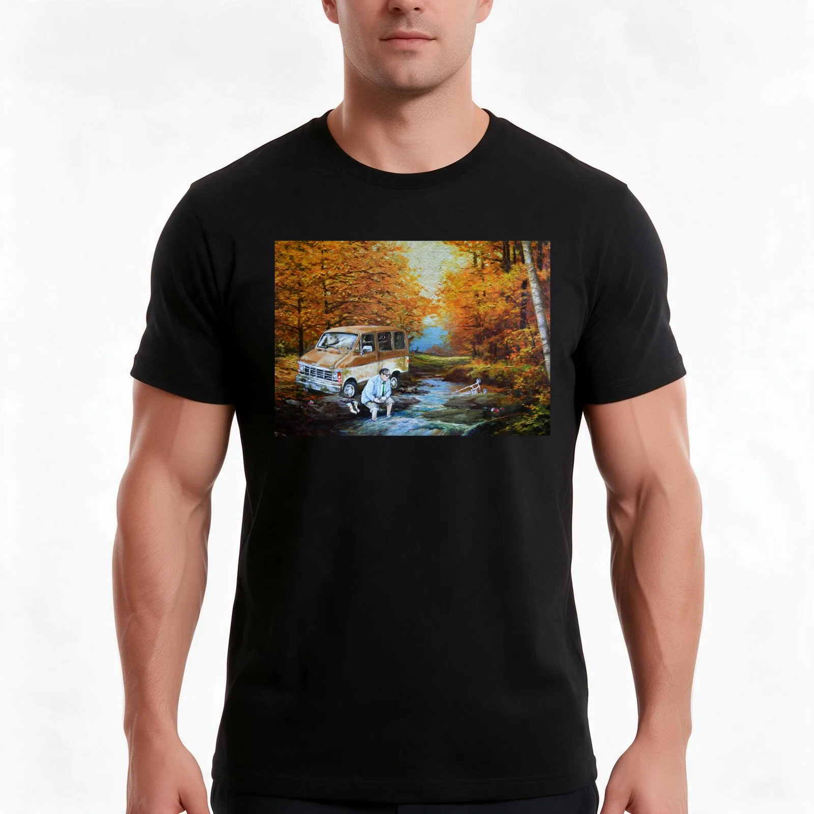 Living in a Van Down by the River T-Shirt, Summer Casual Cotton Tee, Oversized Streetwear Tops, Vintage Graphic Print