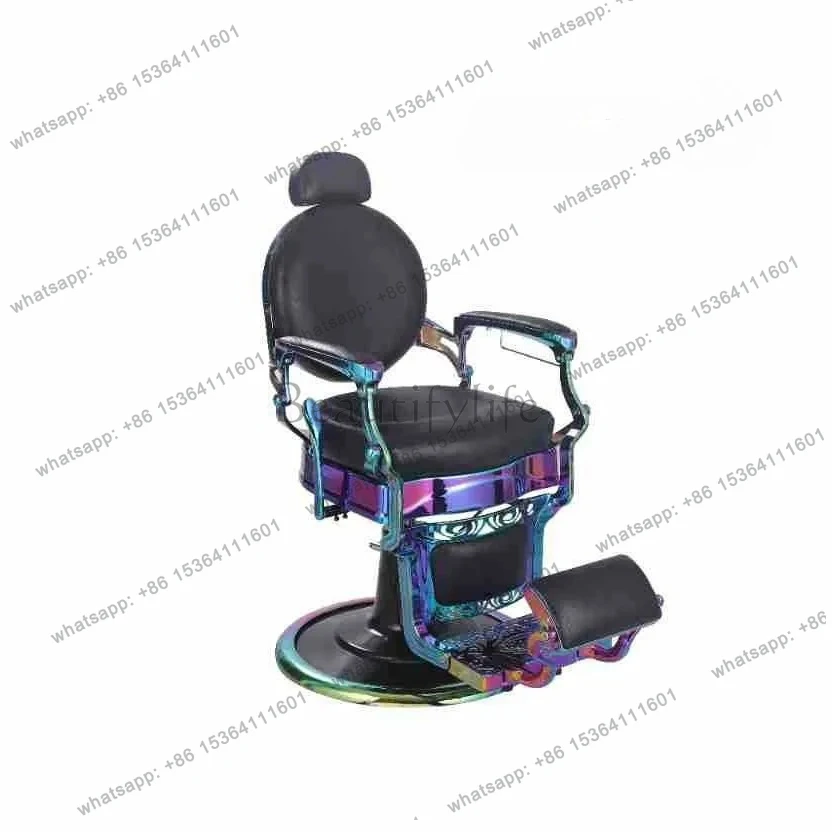 

Barber shop retro chair hair salon lift hair salon chair 360 degree rotation