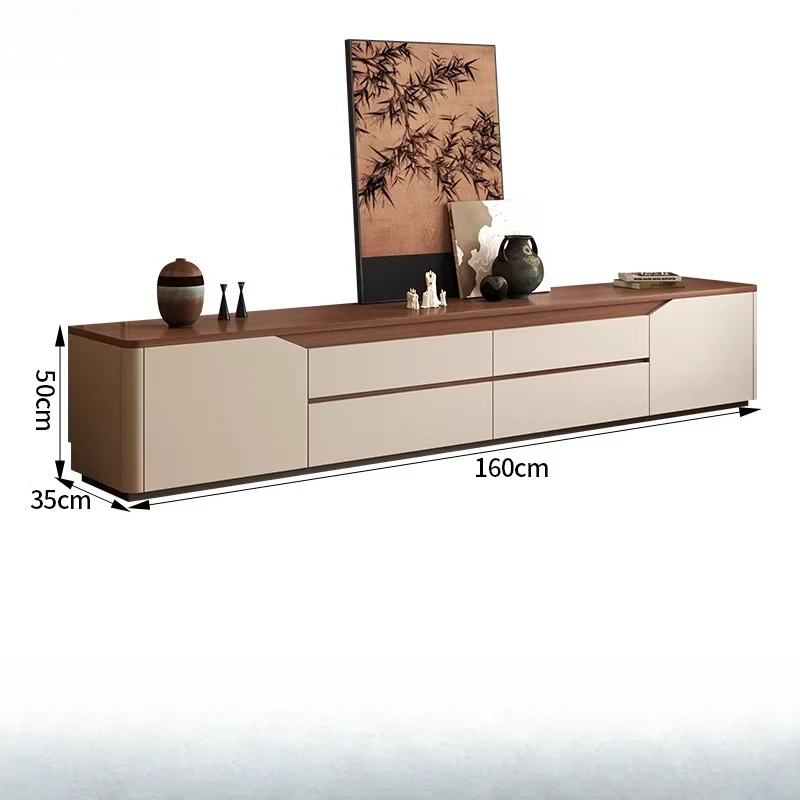 LH antique rounded corner TV cabinet coffee table combination light luxury modern simple floor