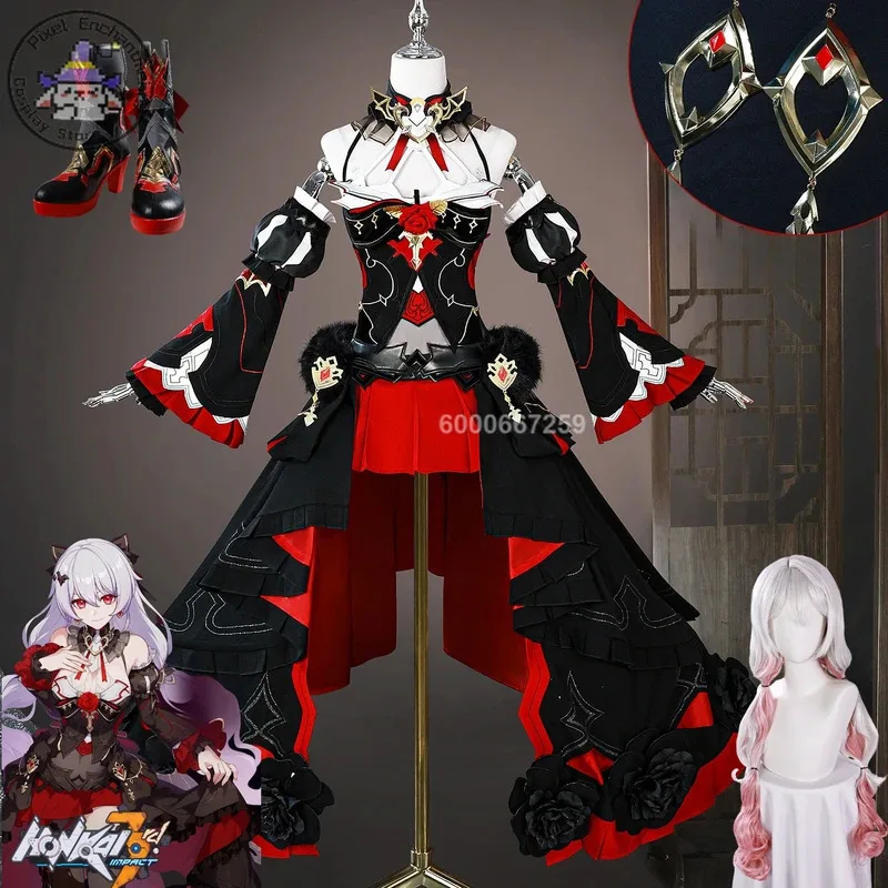 

Игра Honkai Impact3 Тереза Апокалипсис Косплей Костюм Аниме Красное Платье Лолиты Парик Обувь Полный комплект для Женщин Comic Con Ролевая Игра