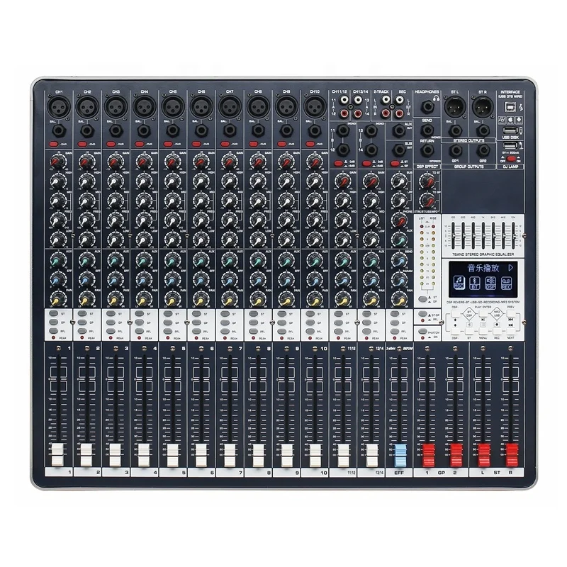 Professional audio sound system outdoor professional active line array speakers 14 channel professional mixer console