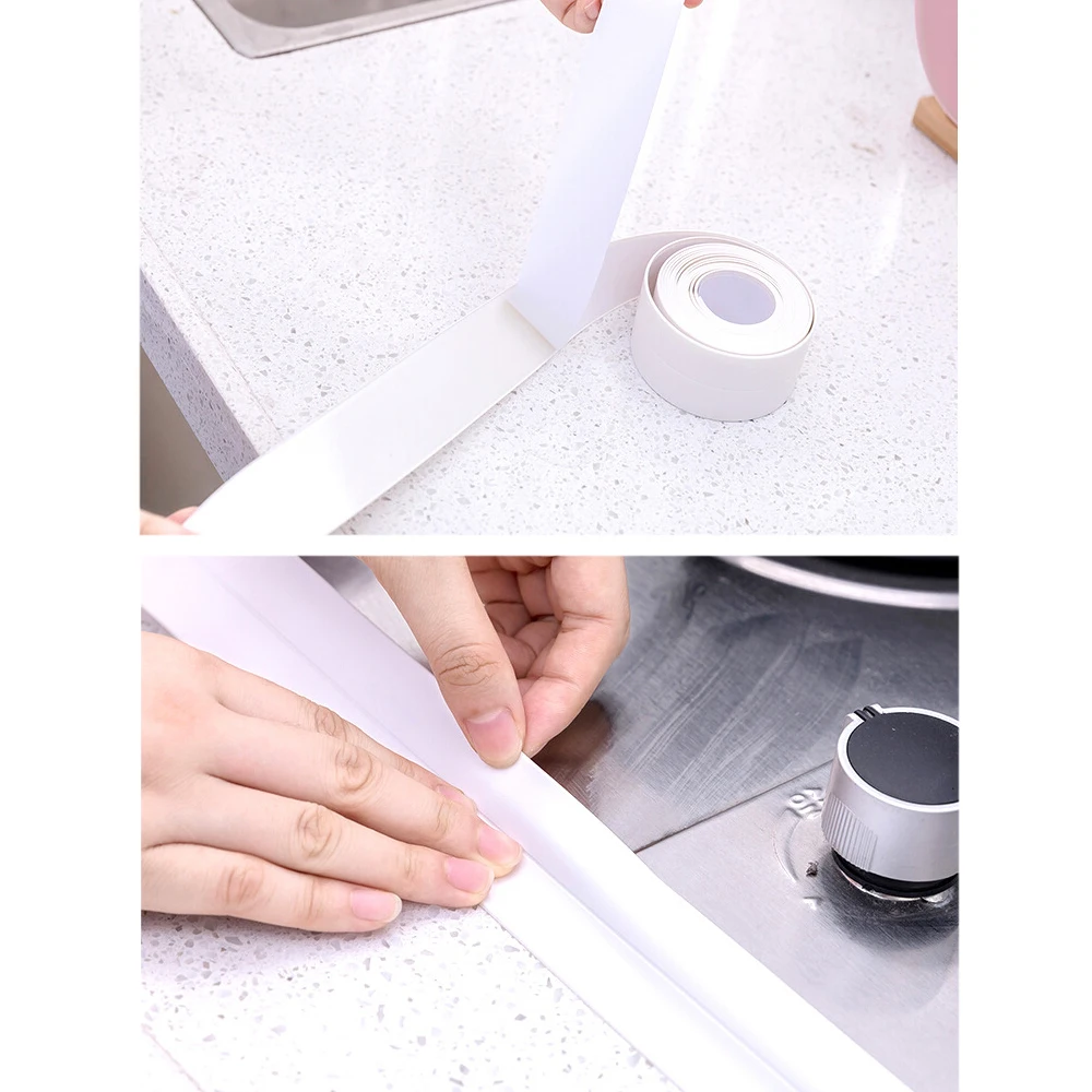 Mildew Tape PVC Kitchen Bathroom Wall Sealing Tape Adhesive Tile Crack Repair Waterproof