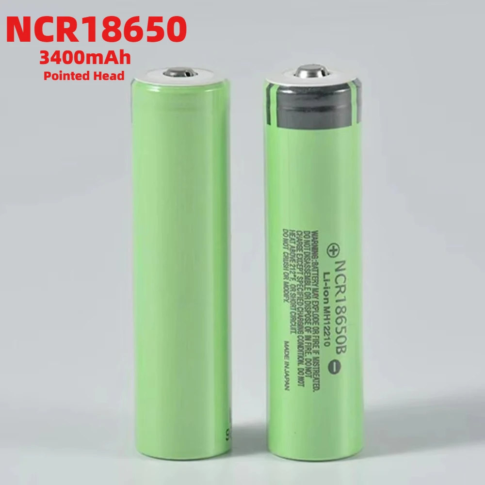 NCR18650B 3,7V 3400mAh 18650 Akku mit spitzem Kopf, wiederaufladbarer Akku für Taschenlampe, tragbaren Ventilator, Rasierer, 18650 Akku
