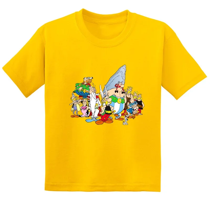 Hot Sale The Adventures of Asterix And Obelix Print Funny Kids T-shirt Baby Boys Girls Clothes Summer Children Cotton T shirt